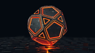 black and orange device HD wallpaper