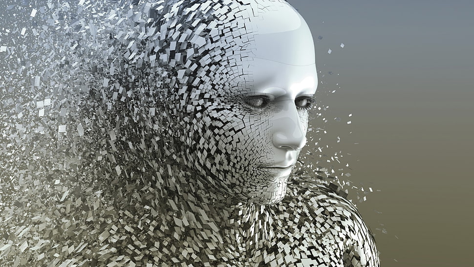 artificial intelligence face illustration HD wallpaper