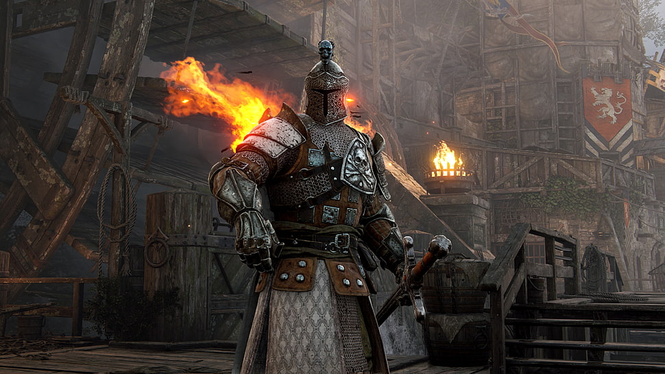 knight holding sword wallpaper, For Honor, video games, screen shot HD wallpaper