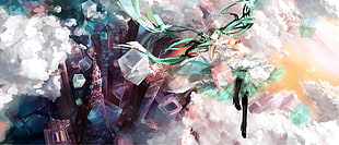 assorted-color flowers painting, anime, Vocaloid, Hatsune Miku