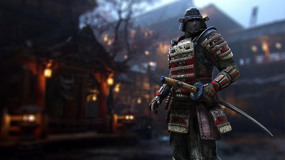 gray samurai, For Honor, sword, armor, samurai HD wallpaper