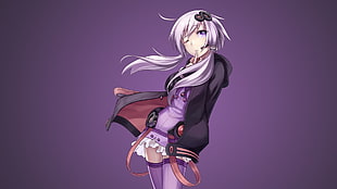 purple haired girl anime