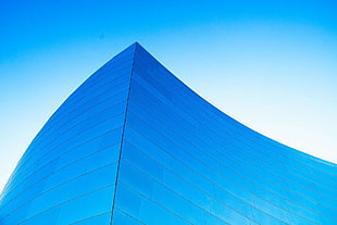 blue architectural building, architecture