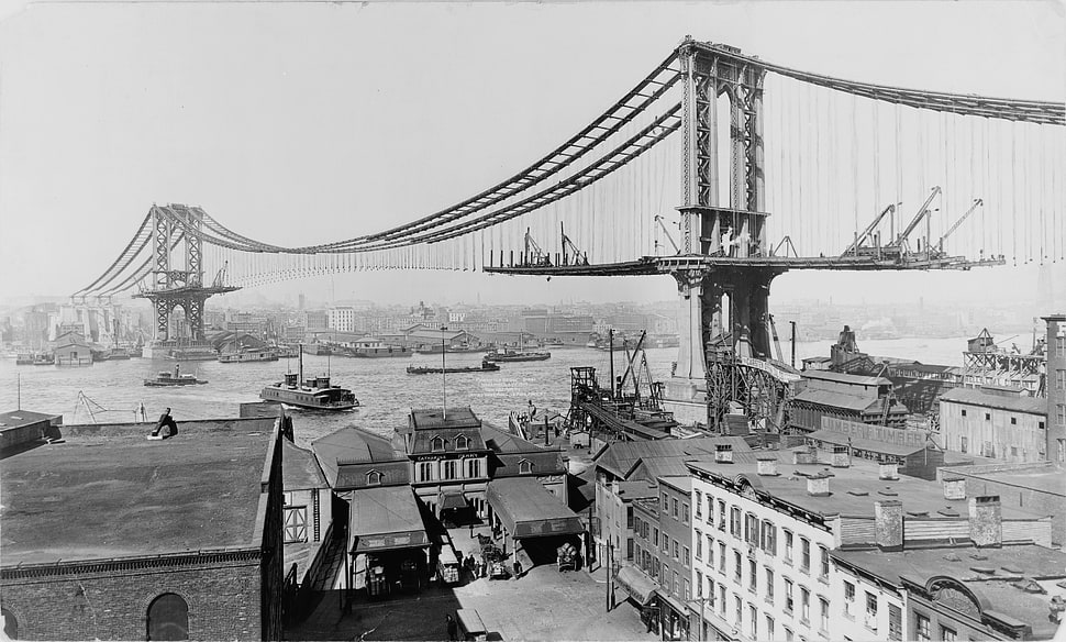 historic, history, Manhattan Bridge, Shorpy HD wallpaper