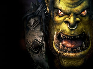 brown and black wooden wall decor, video games, Thrall, Orc, WOW 3 HD wallpaper