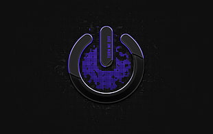 black power button logo HD wallpaper