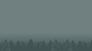 pine trees, forest, pixel art HD wallpaper