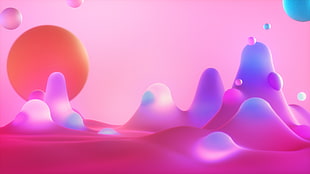 purple water wallpaper, Opera browser, neon