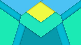 green, yellow, and blue design HD wallpaper