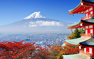 Mount Fuji, Japan, mountains, Mount Fuji, Asian architecture