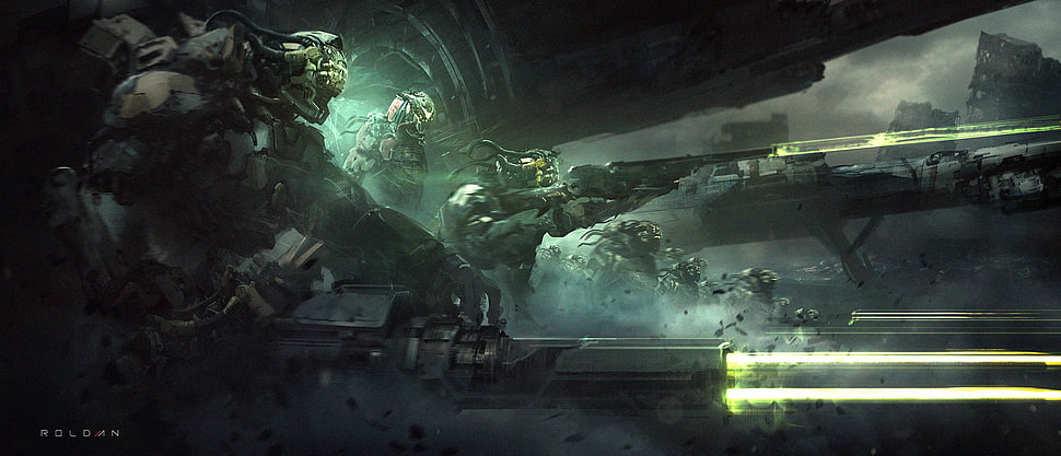 video game digital wallpaper, war, science fiction HD wallpaper