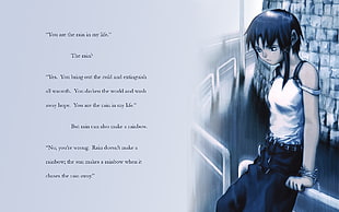 black haired anime character, Serial Experiments Lain HD wallpaper