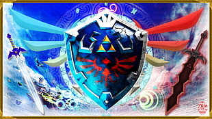 Legend of Zelda shield wallpaper, The Legend of Zelda, Master Sword, Hylian Shield