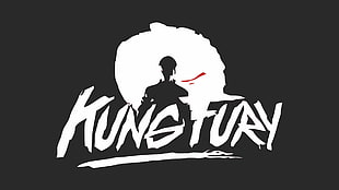 black and white Kung Fury digital wallpaper, Kung Fury, movies, monochrome, minimalism