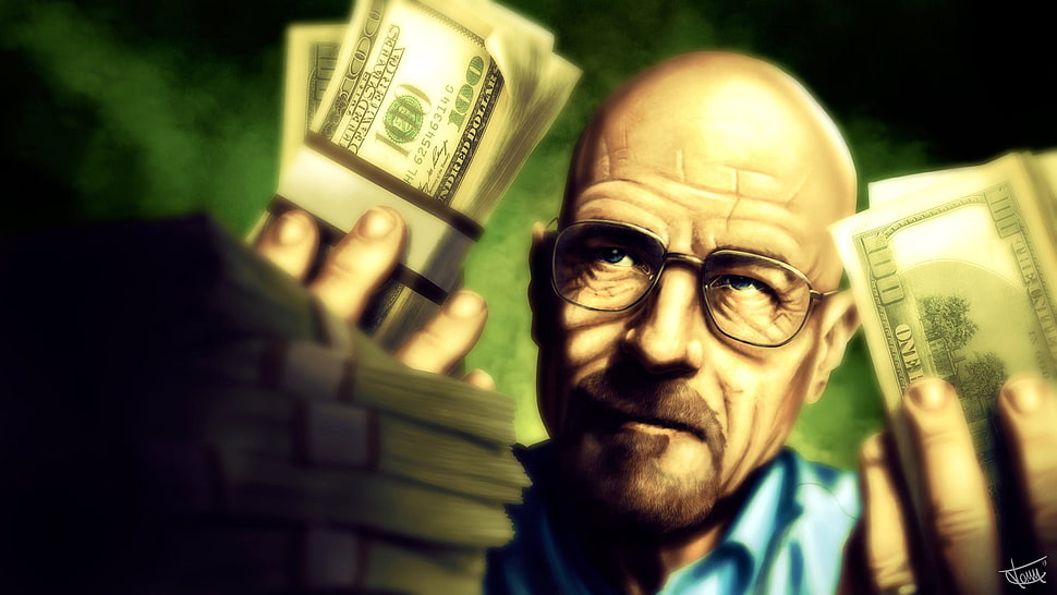 man holding 100 U.S dollar banknotes photo, Breaking Bad, Walter White, money HD wallpaper