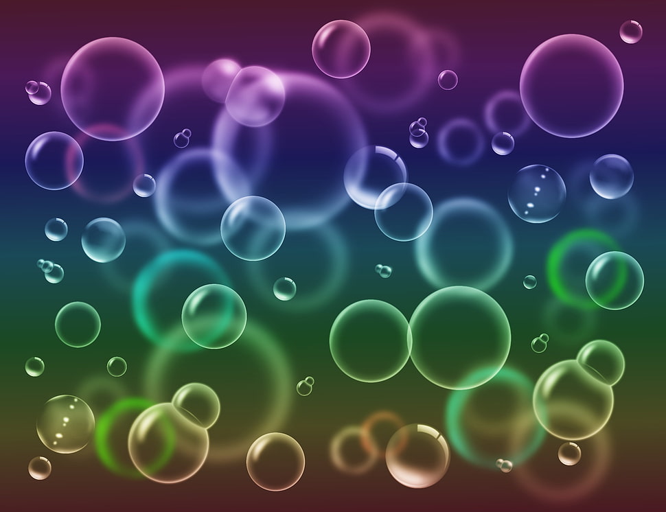 green,pink,blue,and,purple bubble wall paper HD wallpaper
