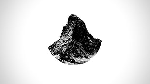 triangular black and gray stone on white background