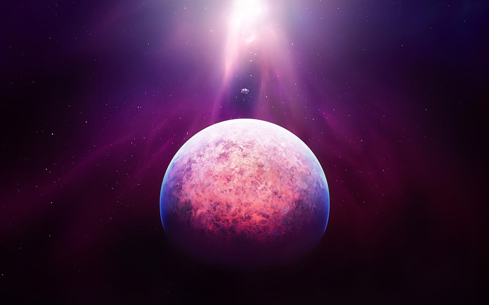 sphere pink and blue graphical edit HD wallpaper