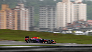 red and blue Red Bull Formula 1 race, sports, Renault F1 Team, Formula 1