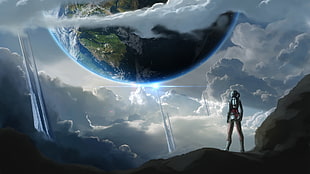 Cyberpunk poster, futuristic, science fiction, artwork HD wallpaper