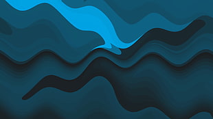 blue and white wooden nesting table, squiggly, blue, abstract, waveforms