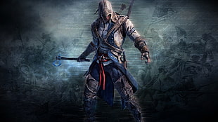 Assassin's Creed wallpaper, video games, Assassin's Creed, axes, Connor Kenway
