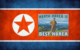North Korea is Best Korea wall decor, North Korea, flag, stars