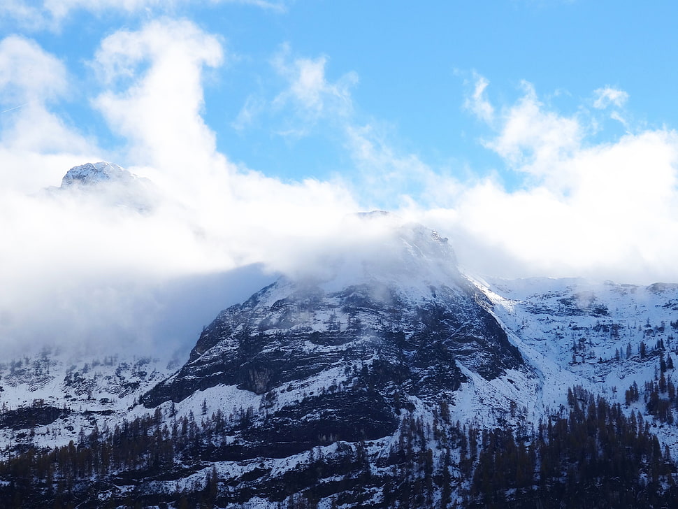 landscape photo of snow mountain range HD wallpaper