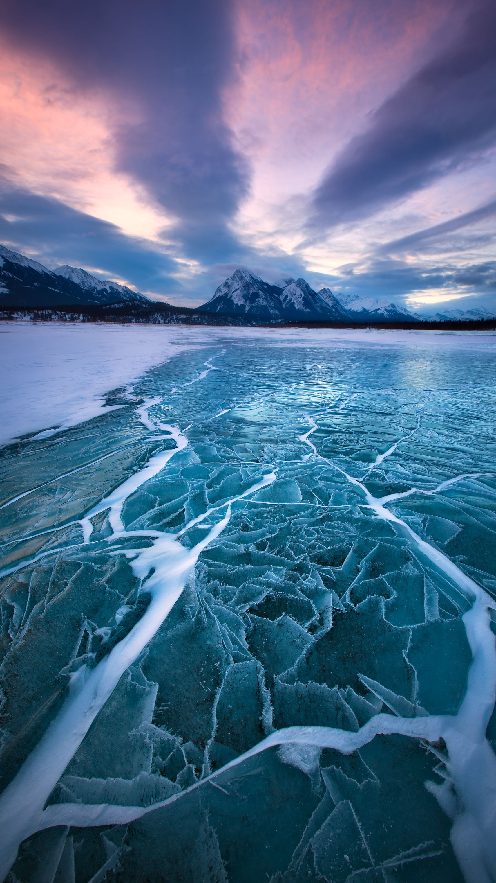 gray mountains covered with snows, landscape