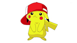 Pikachu wearing red cap illustration, anime, video games, Pokémon, Pikachu