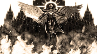 holy knight illustration, Warhammer 40,000, Sisters of Battle, angel, Adepta Sororitas HD wallpaper