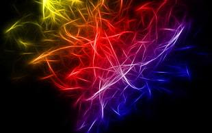 red,purple,yellow and blue abstract painting