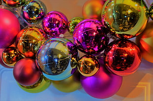 assorted-color Christras ornament lot