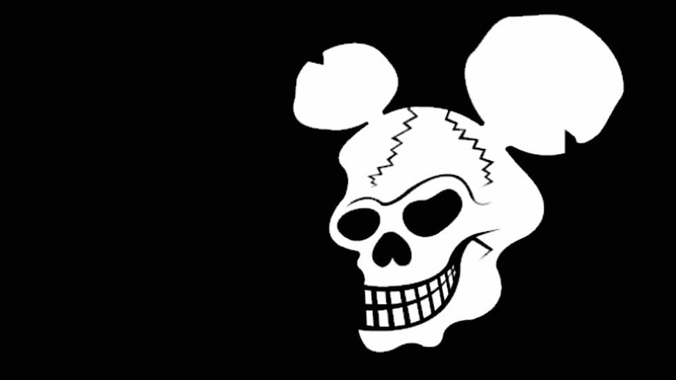 white skull poster HD wallpaper