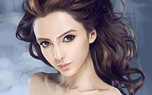 woman with black hair illustration