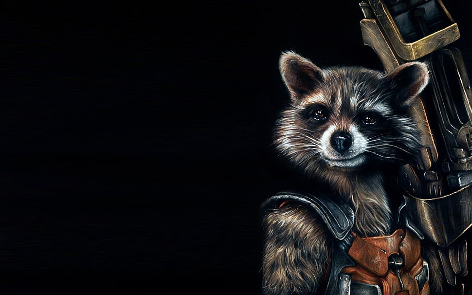 Marvel's Rocket Raccoon illustration HD wallpaper