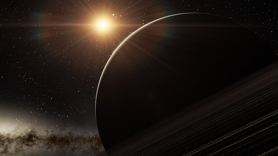 yellow moon, Space Engine, space, planet, Sun HD wallpaper