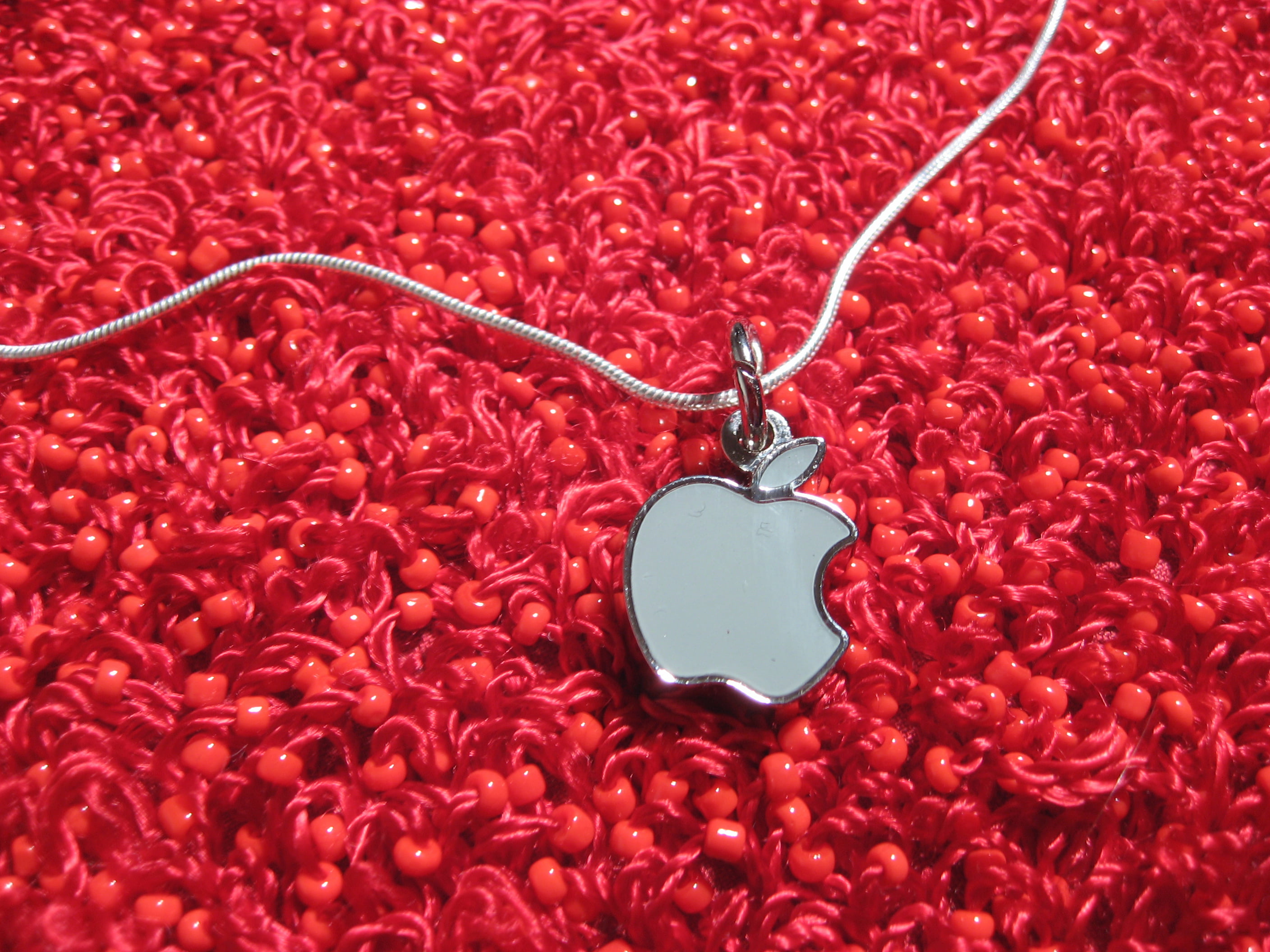 Red Enameled Apple Charm Necklace – Enesse Jewelry