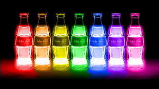assorted-color lighted bottle lot, colorful, bottles, Fallout 4, Nuka Cola HD wallpaper