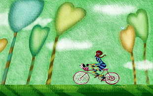 woman riding on a bicycle animated photo