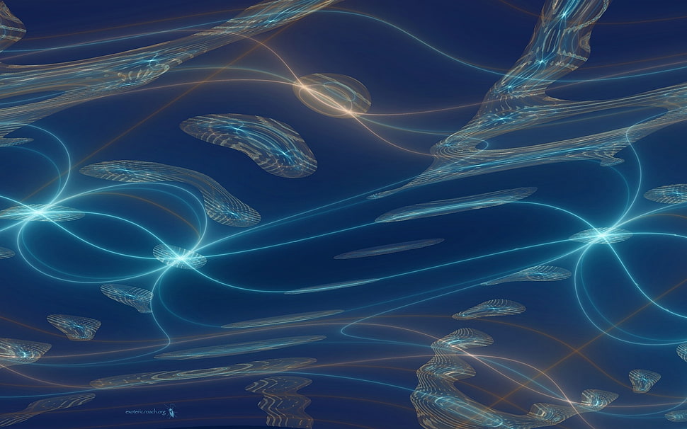 blue and brown digital wallpaper HD wallpaper