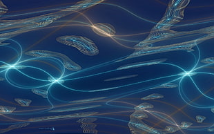 blue and brown digital wallpaper