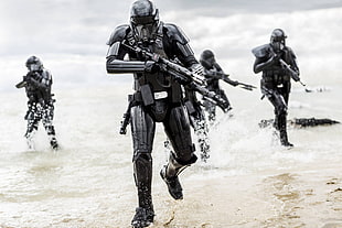 black armored army, Star Wars, Rogue One: A Star Wars Story, stormtrooper, Death Troopers HD wallpaper