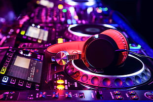 headphones on the DJ controller HD wallpaper