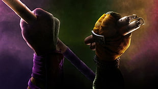 photography of ninja TMNT fists HD wallpaper