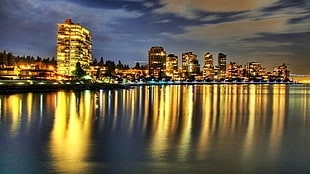buildings near body of water HD wallpaper