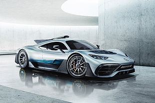 gray sports coupe, Mercedes-AMG Project One, Hybrid supercar, 2018