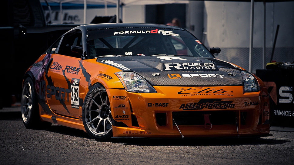 orange and gray sports car, Nissan 350Z, car, vehicle, orange cars HD wallpaper