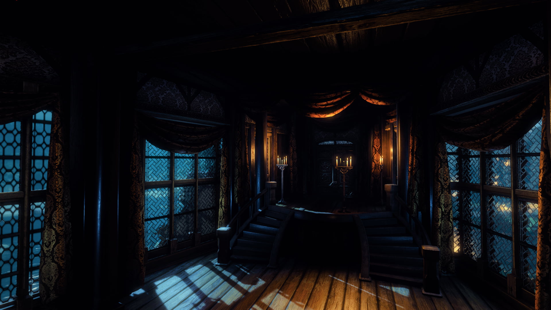 brown curtains, The Witcher 3: Wild Hunt, The Witcher, night, house