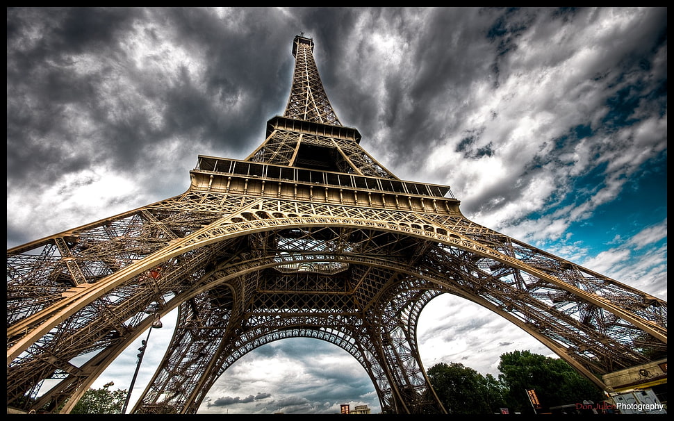 Eiffel tower, Eiffel Tower, clouds, Paris, HDR HD wallpaper